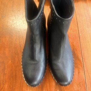 Splendid Black Studded Leather Ankle Boots